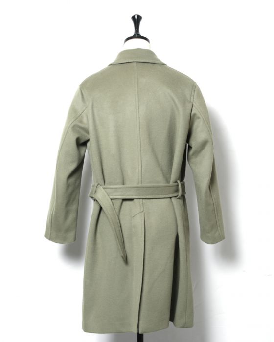 Auralee Beaver Melton Soutien Collar Coat A8AC02BM: Khaki Auralee Beaver Melton Soutien Collar Coat A8AC02BM: Khaki