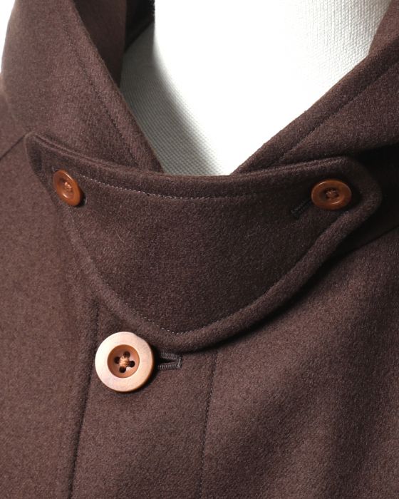 Kaptain Sunshine Light Weight Melton Hooded Coat KS8FCO04: Brown Kaptain Sunshine Light Weight Melton Hooded Coat KS8FCO04: Brown