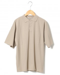 ハードツイストコットン梨地編みダブルクロスポロシャツ【HARD TWIST AMUNZEN DOUBLE CLOTH POLO】