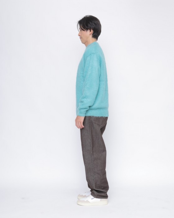 クルーネックモヘアニット【BRUSHED SUPER KID MOHAIR KNIT P/O 