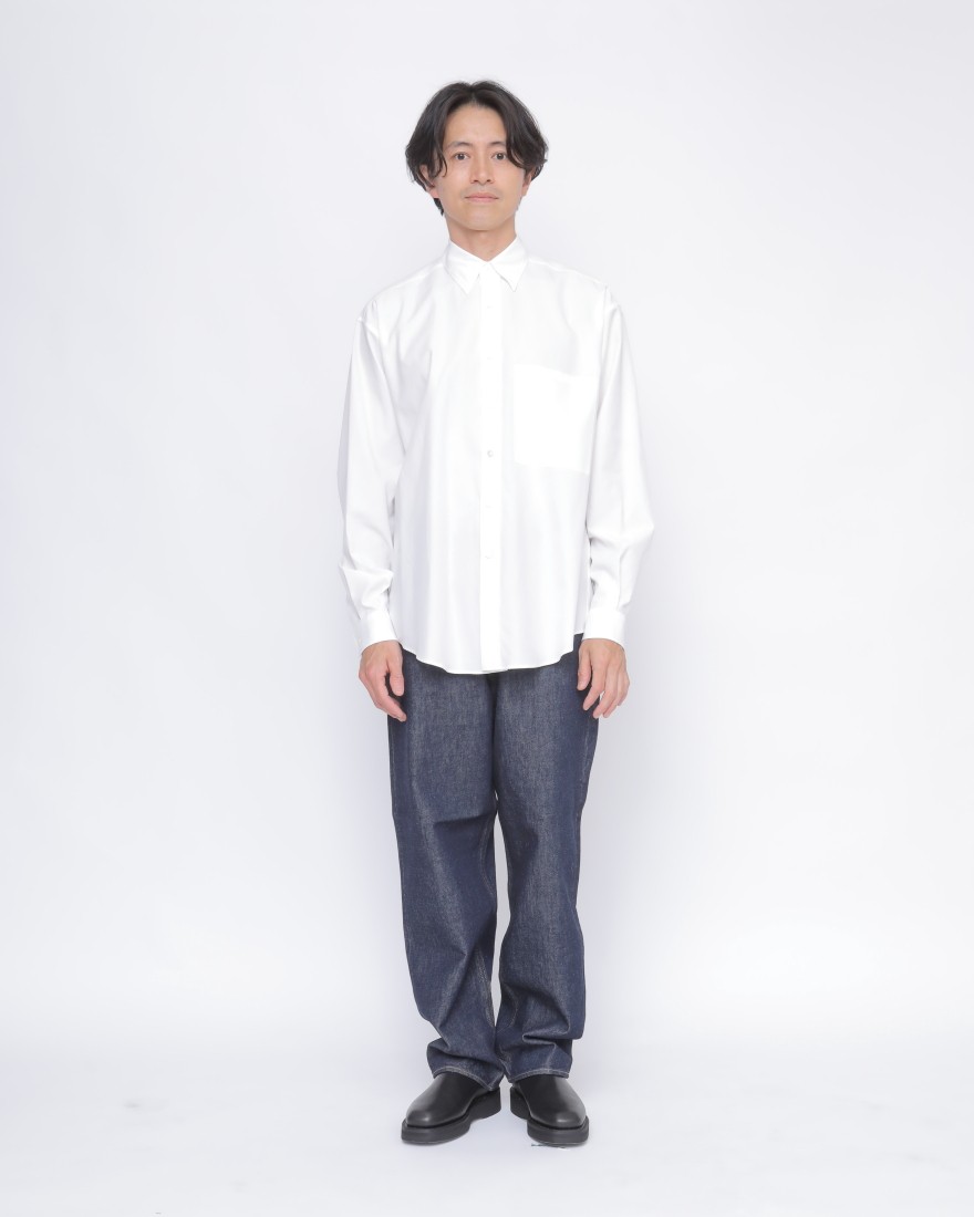 AURALEE WASHED FINX TWILL BIG SHIRTS