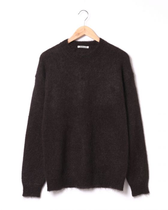 Auralee Super Kid Mohair Knit Pullover A8AP01KM: Dark Brown Auralee Super Kid Mohair Knit Pullover A8AP01KM: Dark Brown