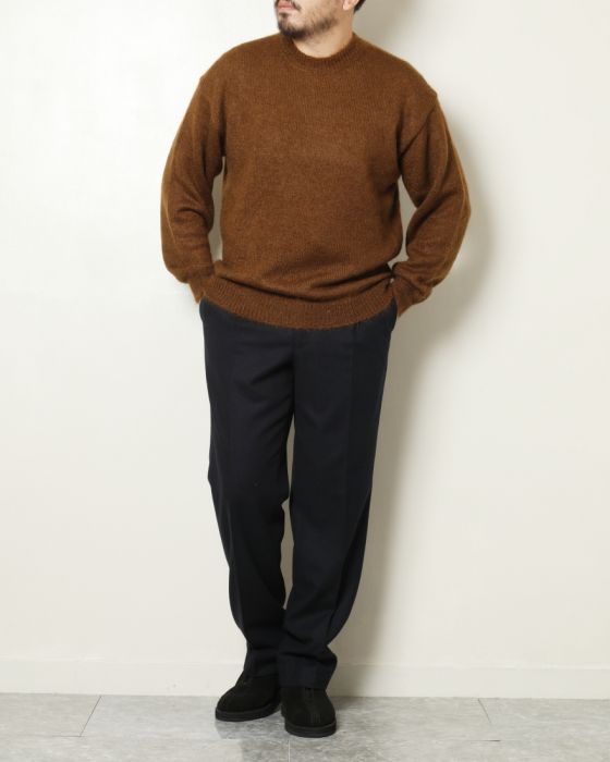 Auralee Super Kid Mohair Knit Pullover A8AP01KM: Brown Auralee Super Kid Mohair Knit Pullover A8AP01KM: Brown