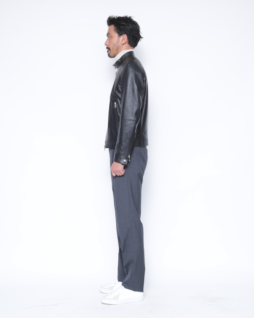 ナッパレザーシングルライダースジャケット【MASSIMO/NAPPA