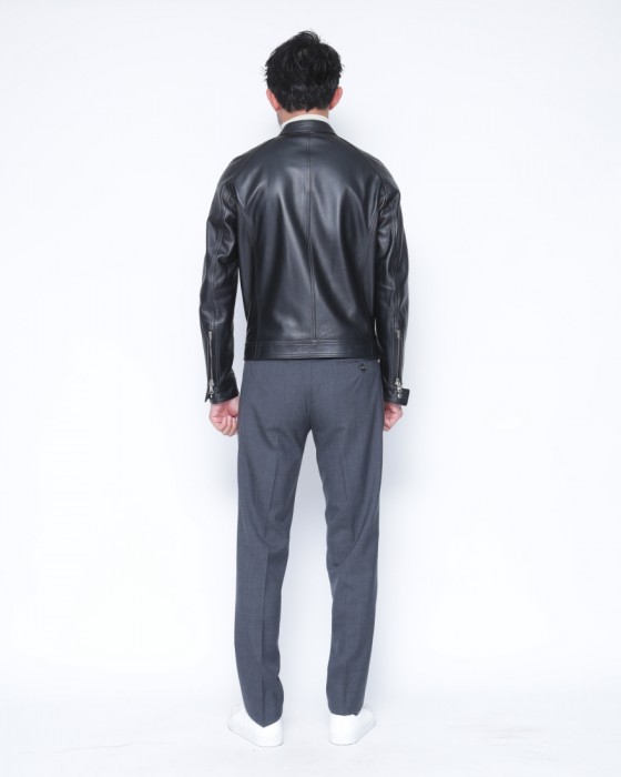 EMMETIナッパレザーシングルライダースジャケット【MASSIMO/NAPPA CERATA SP07】23l