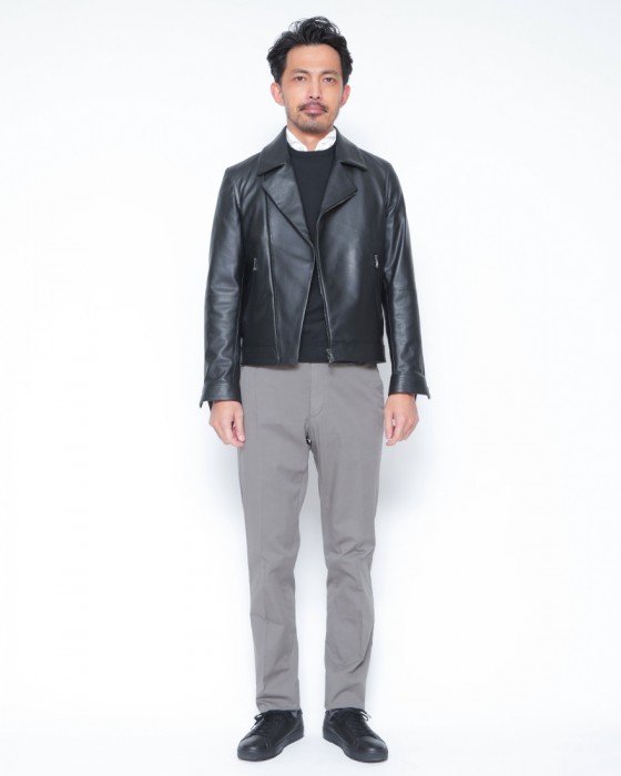 EMMETIカーフレザー ダブルライダースジャケット【GABRIELE 2/ガブリエッレ】01l