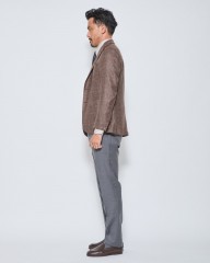 BARBAウールブラウンチェック シングルジャケット【BACTIVE/ビーアクティブ】 mb_24l