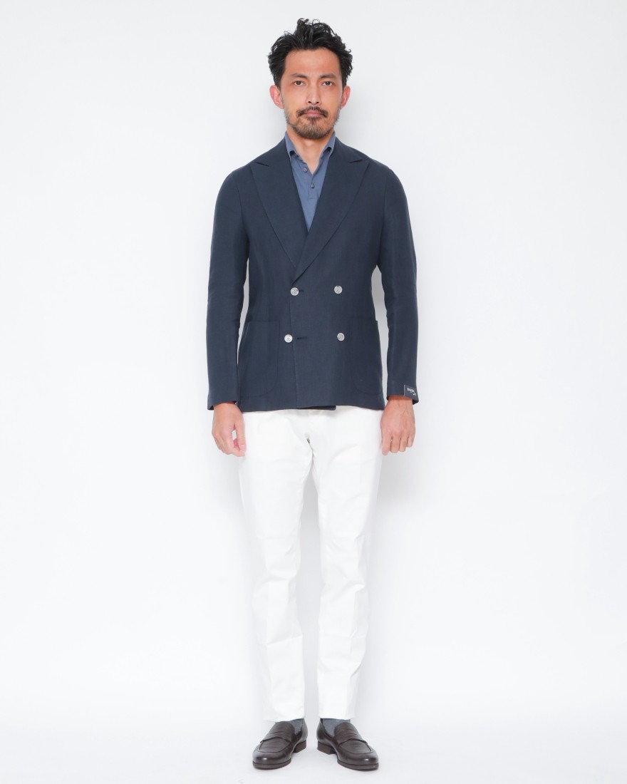 BARBAリネン 4B ダブル ジャケット【EASY DOUBLE】01l