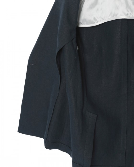 BARBAリネン 4Bダブルブレスト シャツジャケット【EASY DOUBLE】14l