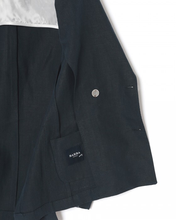 BARBAリネン 4Bダブルブレスト シャツジャケット【EASY DOUBLE】15l