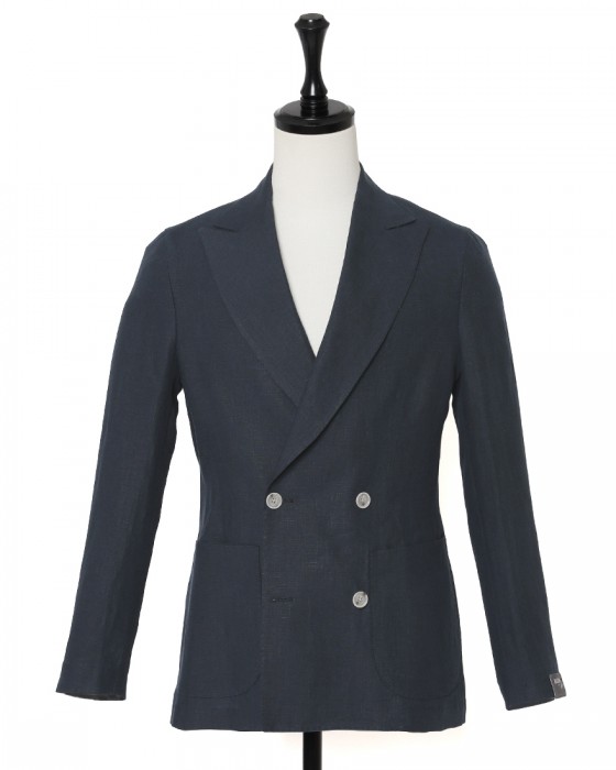 BARBAリネン 4B ダブル ジャケット【EASY DOUBLE】c0