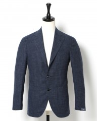 BARBA(バルバ)ロロピアーナ ウールシルクリネン ネイビーシングル3Bジャケット