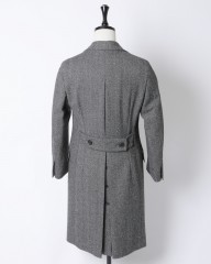 LARDINI(ラルディーニ)ウール5者混 ヘリンボーンバックシャン付きチェスターコート