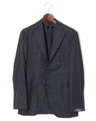 BARBA(バルバ)ウールネイビーチェック シングル3Bジャケット【LELLO/レッロ】
