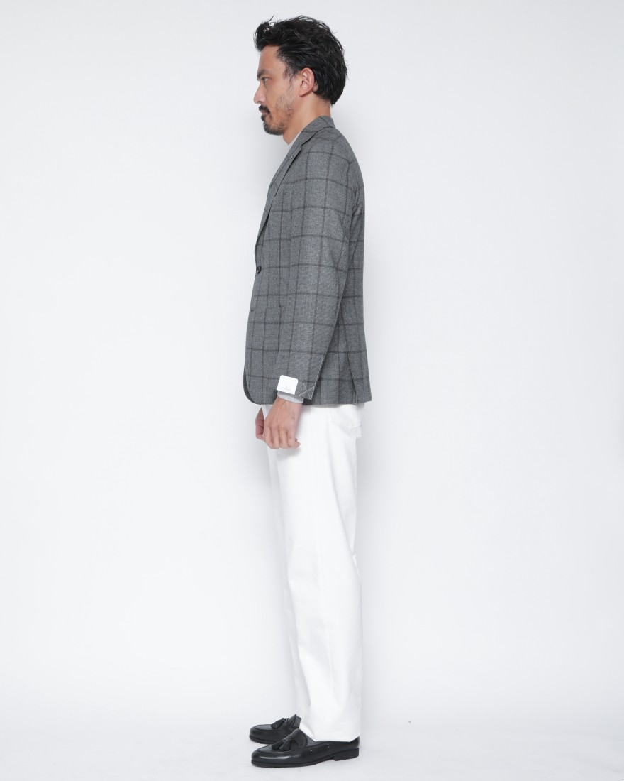 GIAMPAOLOハウンドトゥースウインドウペン シングルジャケット【MURAT】02l