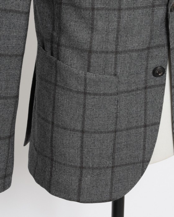 GIAMPAOLOハウンドトゥースウインドウペン シングルジャケット【MURAT】07l