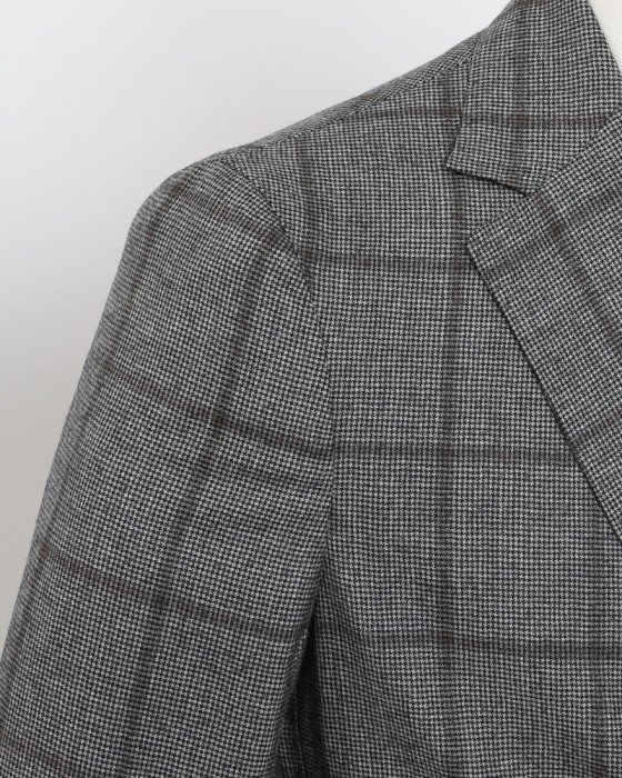 GIAMPAOLOハウンドトゥースウインドウペン シングルジャケット【MURAT】11l