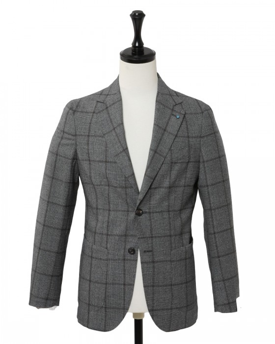 GIAMPAOLOハウンドトゥースウインドウペン シングルジャケット【MURAT】c0