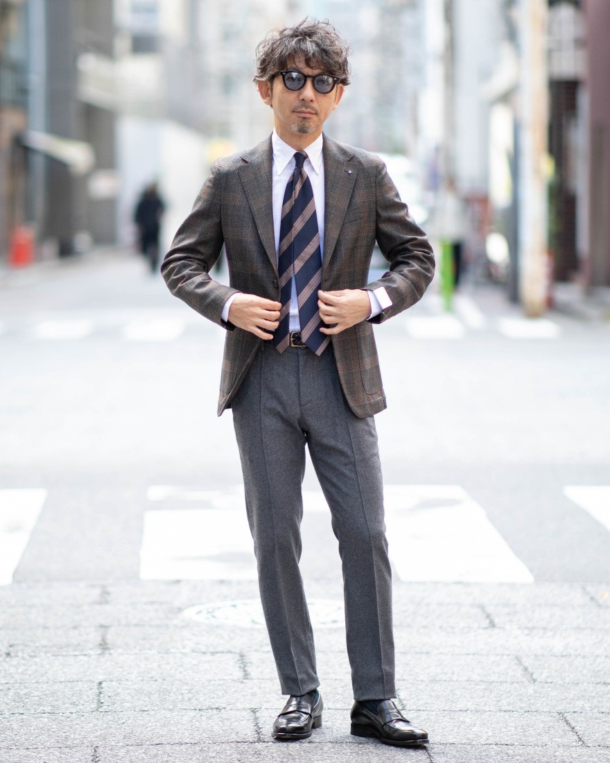 GIAMPAOLOグレンチェック シングルジャケット【MURAT】ma