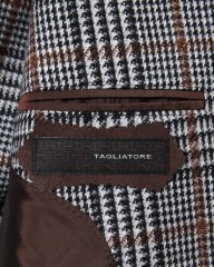 TAGLIATORE(タリアトーレ)ウールシルクリネン グレンチェック 2ボタンシングルジャケット