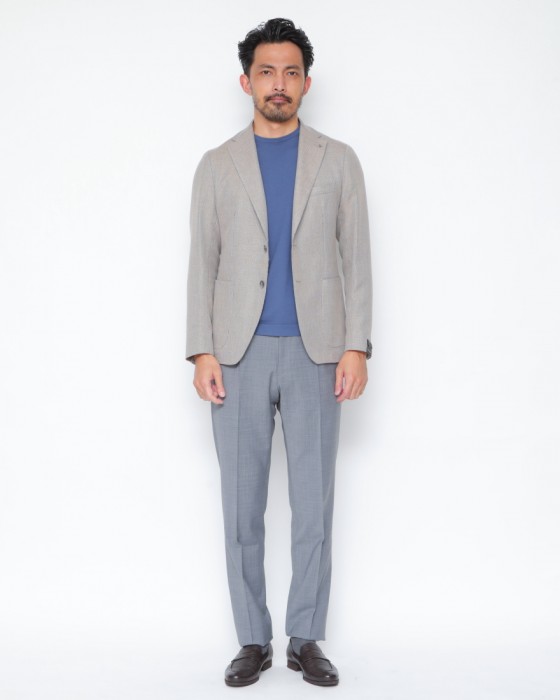 TAGLIATOREコットンウール ホップサック 2Bシングル ジャケット 【MONTECARLO/モンテカルロ】01l