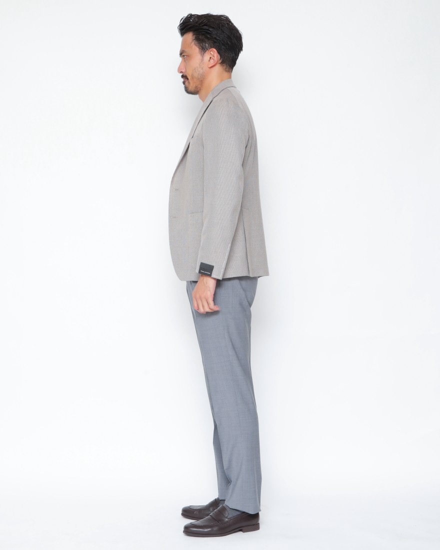 TAGLIATOREコットンウール ホップサック 2Bシングル ジャケット 【MONTECARLO/モンテカルロ】02l