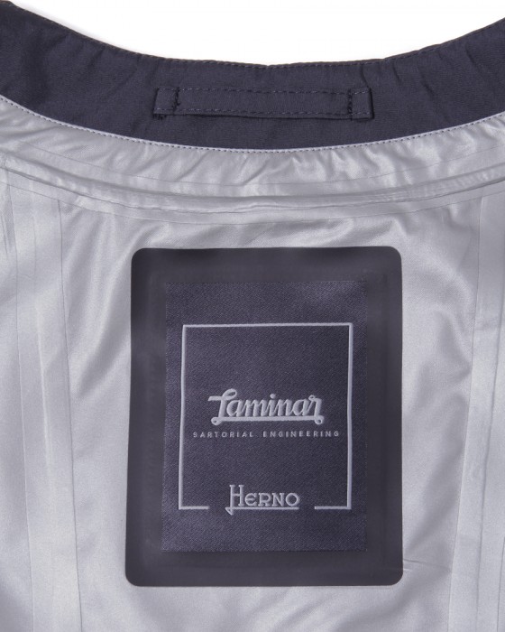 Hernoゴアテックス ネイビー ステンカラーコート【Herno Laminar】13l