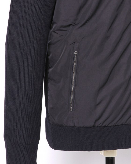 Herno異素材コンビ フーデッドニットブルゾン【Herno】05l