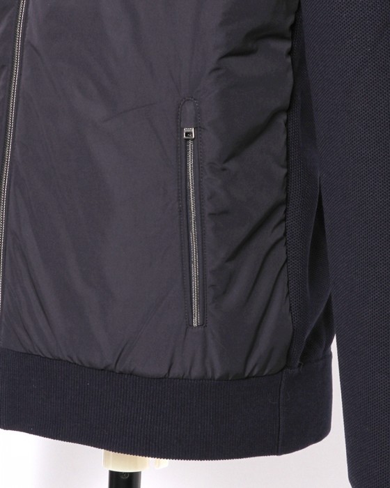 Herno異素材コンビ フーデッドニットブルゾン【Herno】06l
