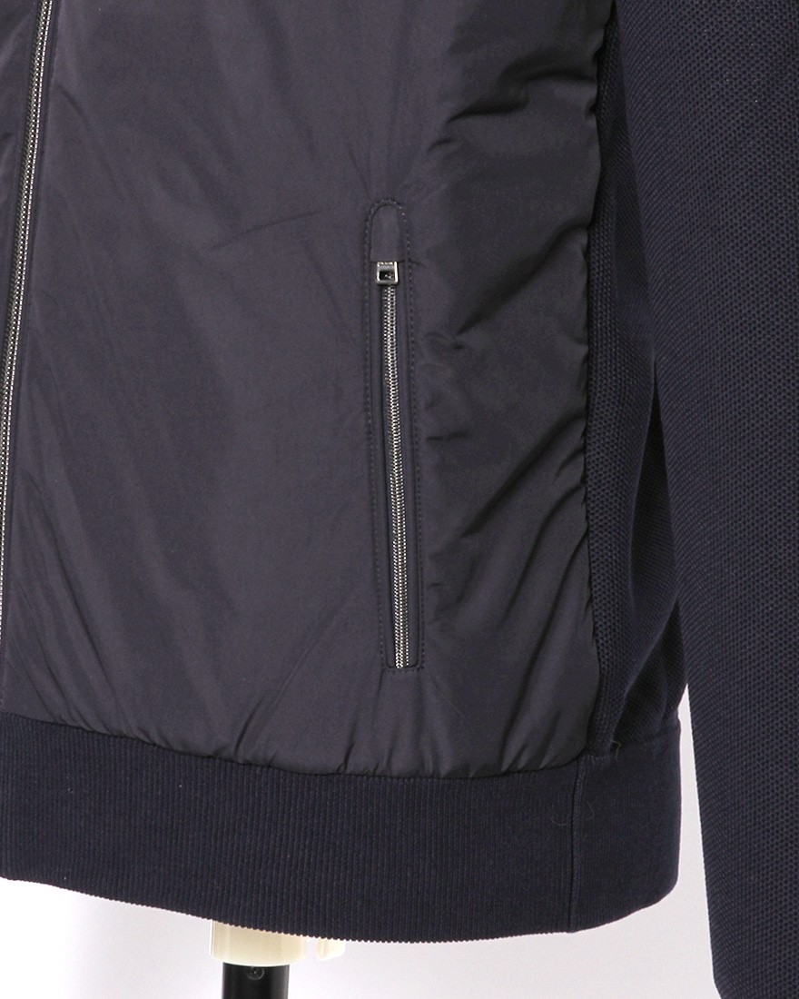 Herno異素材コンビ フーデッドニットブルゾン【Herno】06l