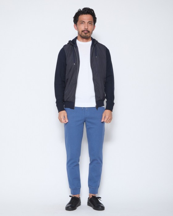 Herno異素材コンビ フーデッドニットブルゾン【Herno】21l