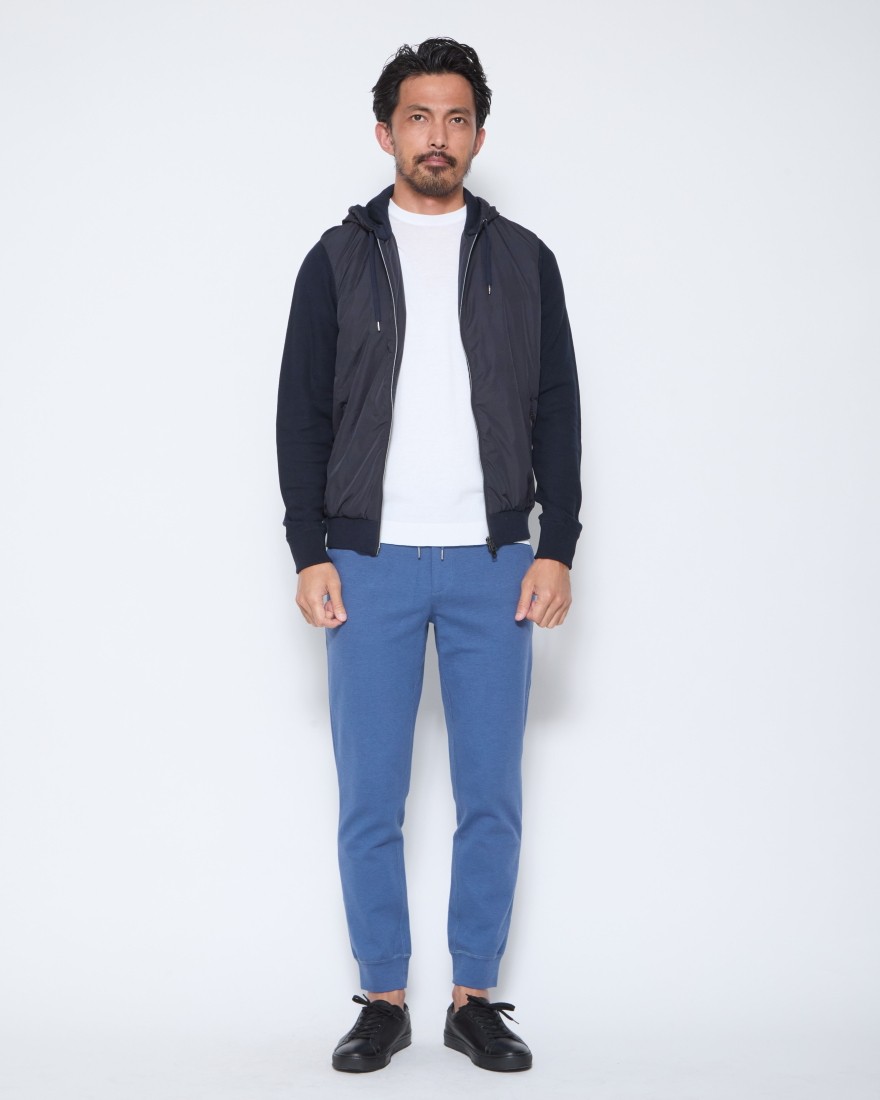異素材コンビ フーデッドニットブルゾン【Herno】｜Herno