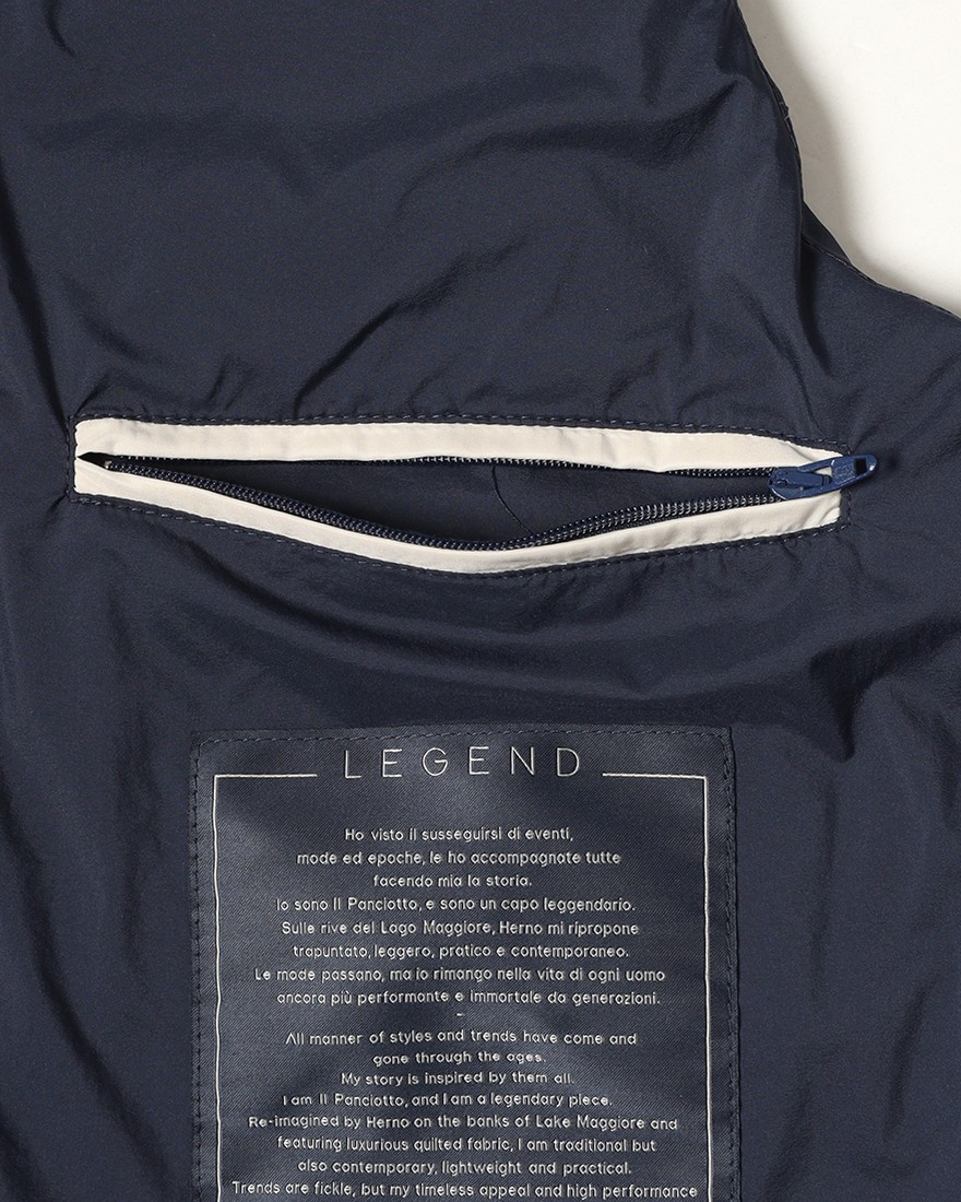 Hernoダウン＆フェザー ナイロンシングルジレ【Herno Legend】17l