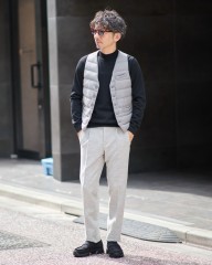 Hernoダウン＆フェザー ナイロンシングルジレ【Herno Legend】mb_ma