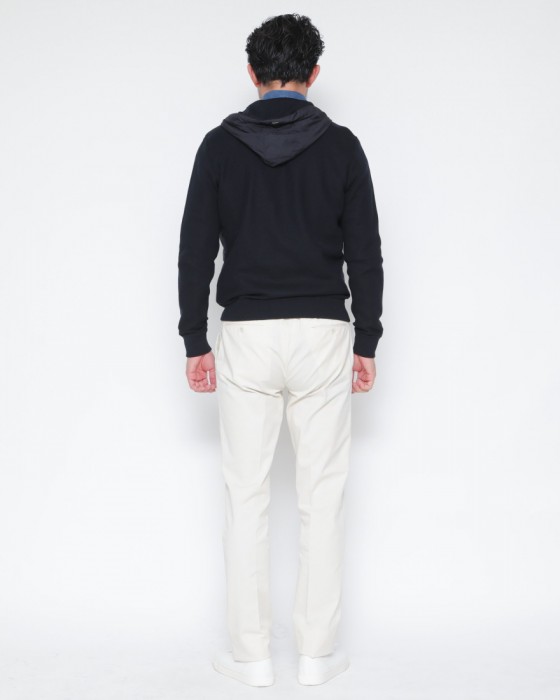 Herno異素材コンビ フーデッドニットブルゾン【Herno】03l