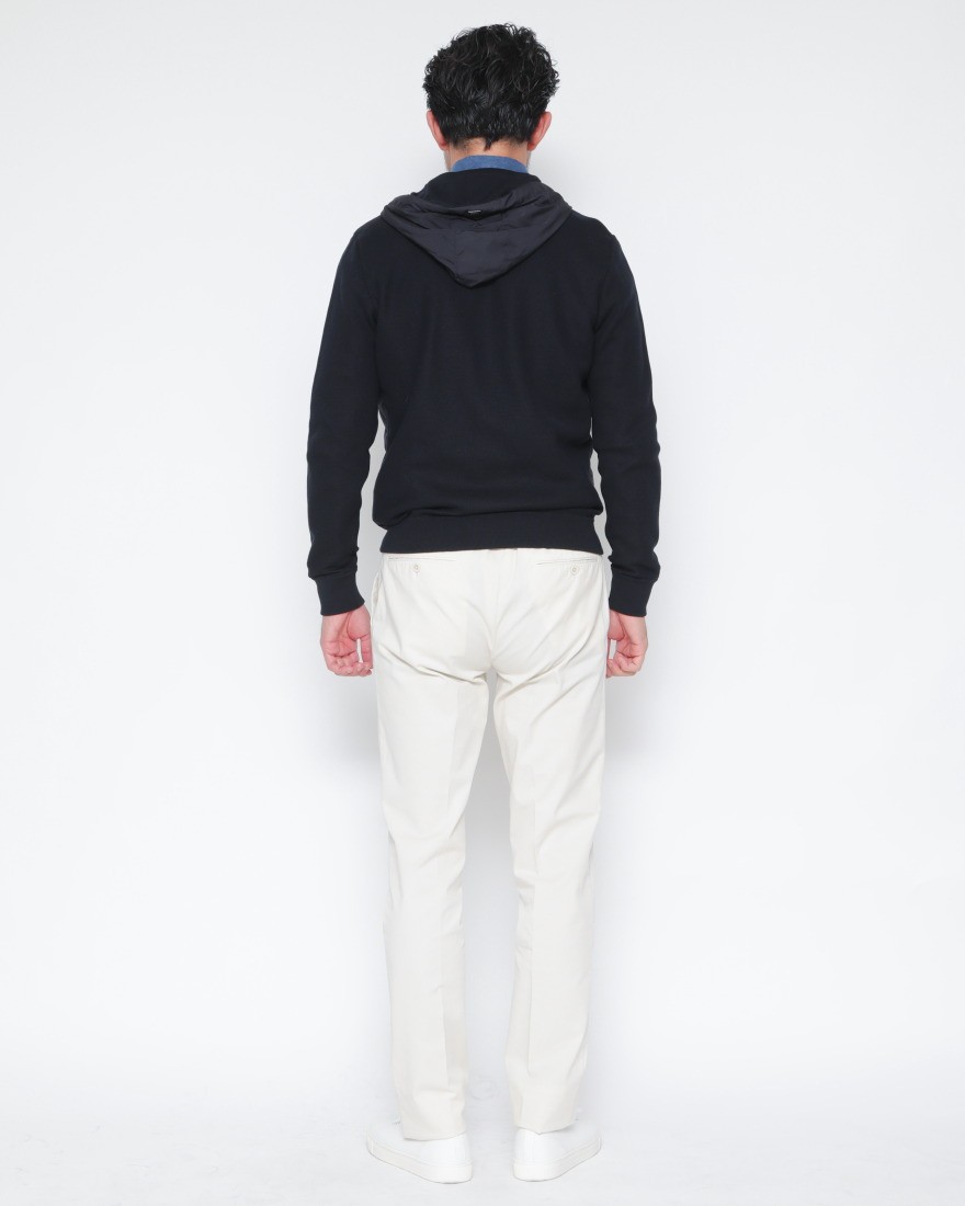 Herno異素材コンビ フーデッドニットブルゾン【Herno】03l