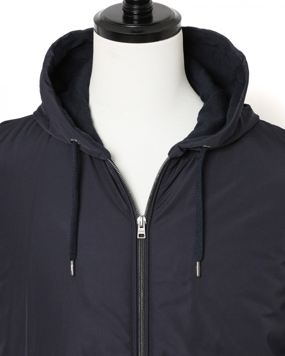 Herno異素材コンビ フーデッドニットブルゾン【Herno】05l