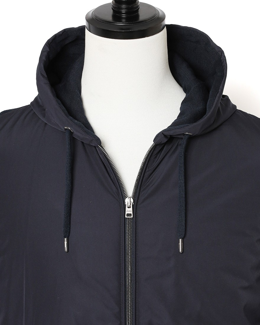 Herno異素材コンビ フーデッドニットブルゾン【Herno】05l