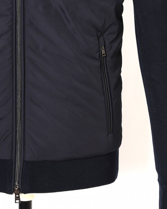 Herno異素材コンビ フーデッドニットブルゾン【Herno】08l