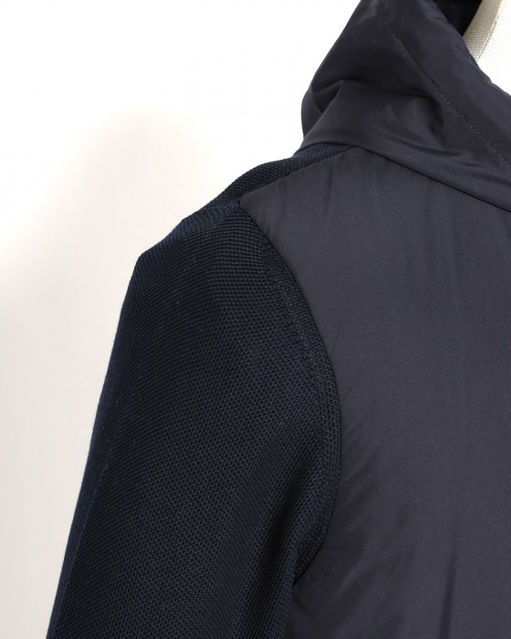 Herno異素材コンビ フーデッドニットブルゾン【Herno】09l