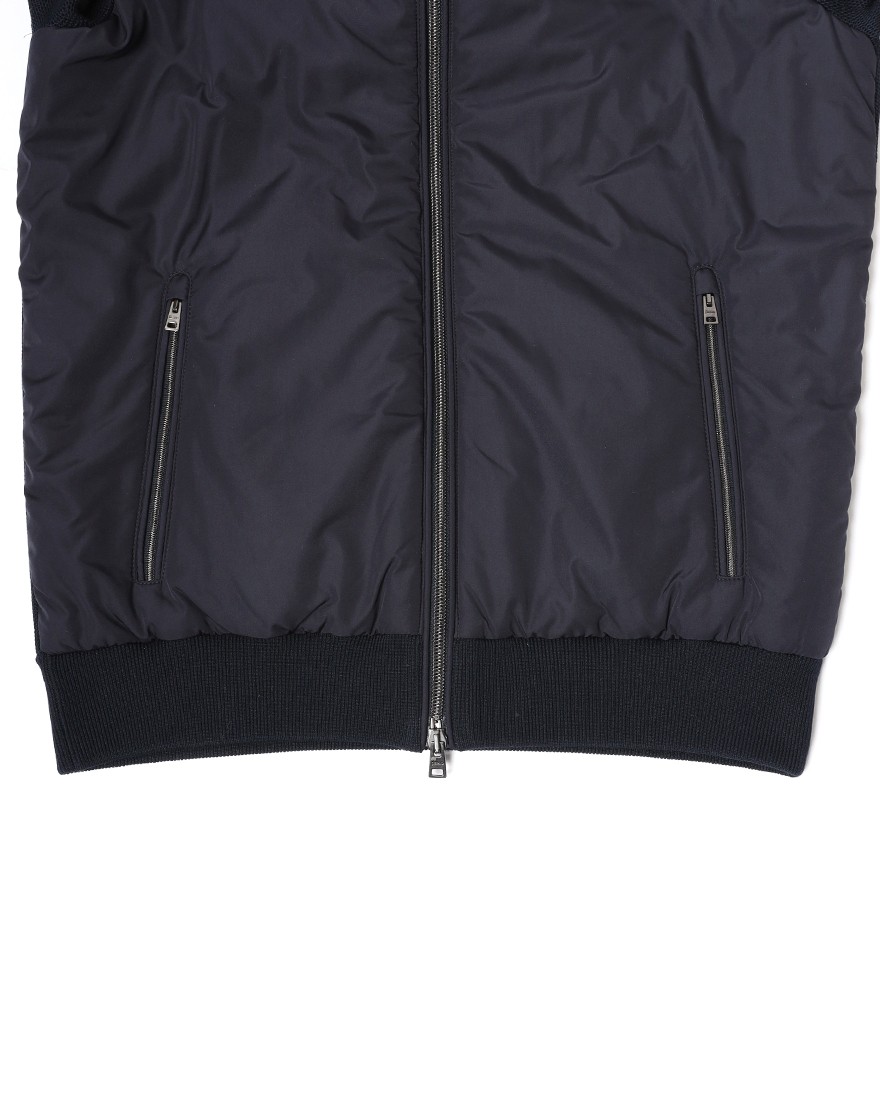 Herno異素材コンビ フーデッドニットブルゾン【Herno】13l