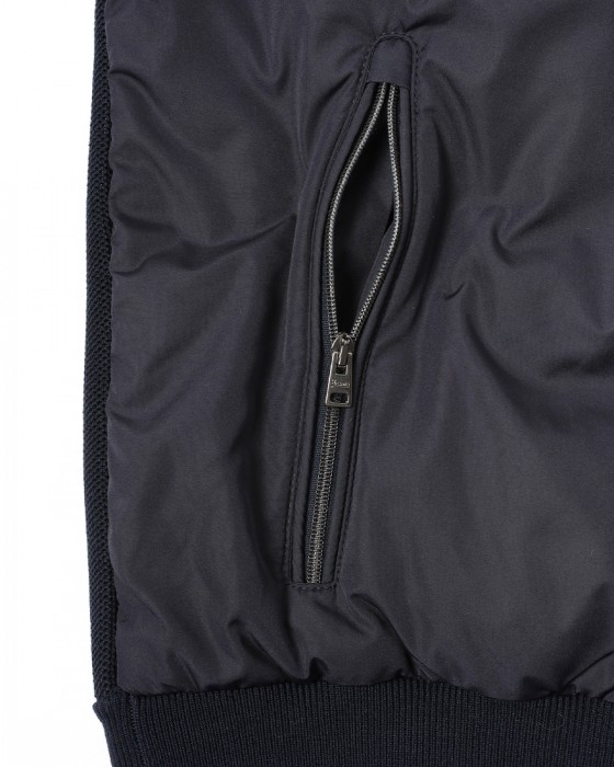 Herno異素材コンビ フーデッドニットブルゾン【Herno】14l