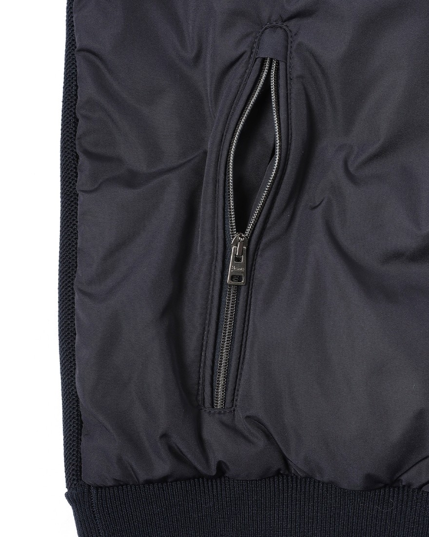 Herno異素材コンビ フーデッドニットブルゾン【Herno】14l