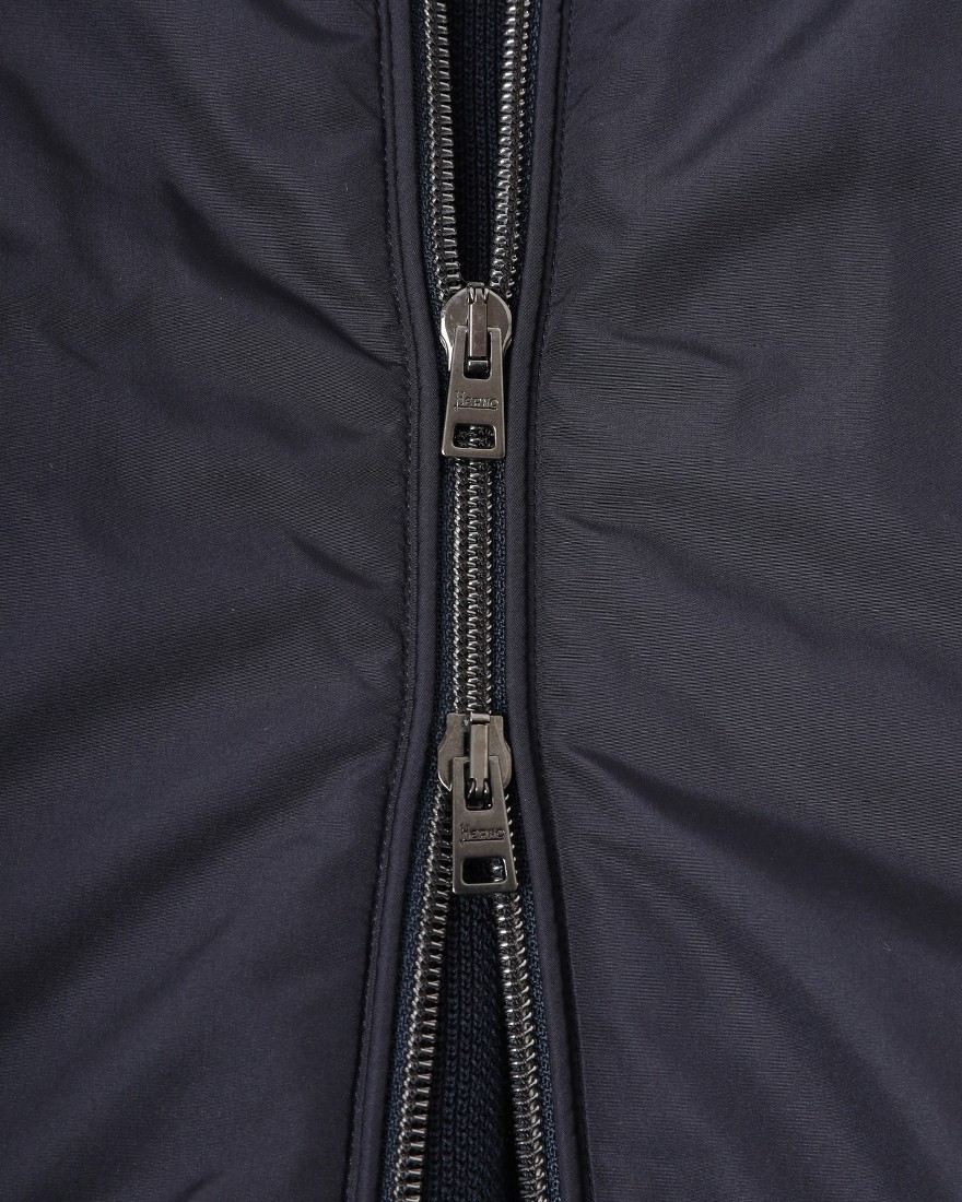 Herno異素材コンビ フーデッドニットブルゾン【Herno】15l