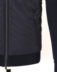 Herno異素材コンビ フーデッドニットブルゾン【Herno】mb_08l