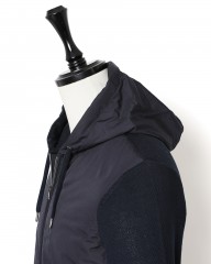 Herno異素材コンビ フーデッドニットブルゾン【Herno】mb_10l