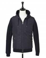 Herno異素材コンビ フーデッドニットブルゾン【Herno】mb_c0