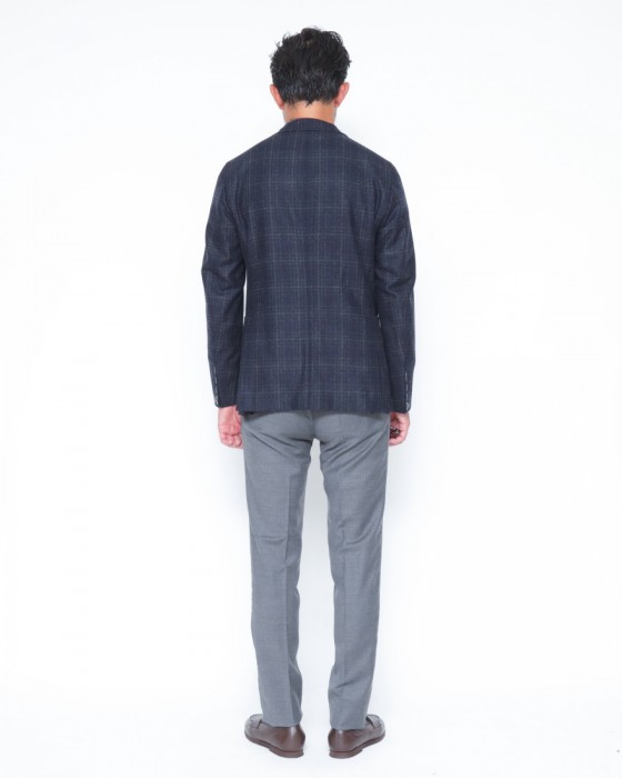 BOGLIOLIネイビーチェックウール 3Bジャケット【DOVER/ドーヴァー】30l