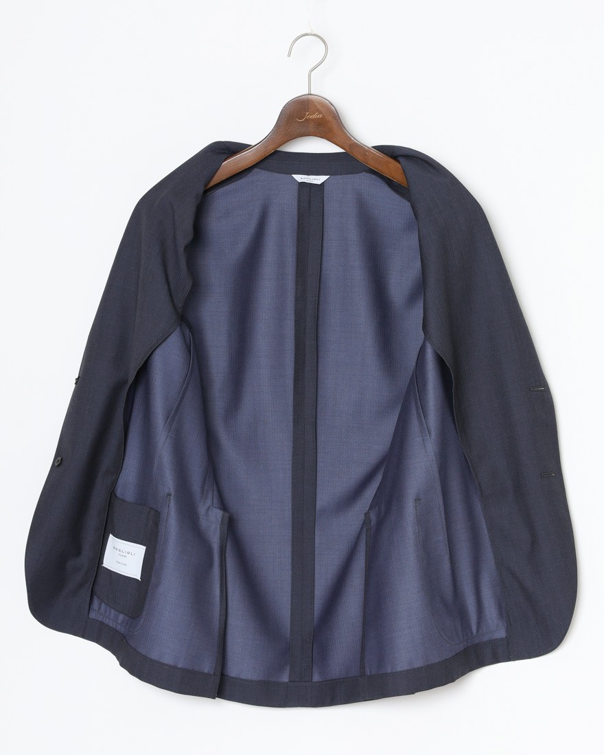 BOGLIOLIヘリンボーンストライプ ウール2Bジャケット【EMPTY/エンプティ】13l