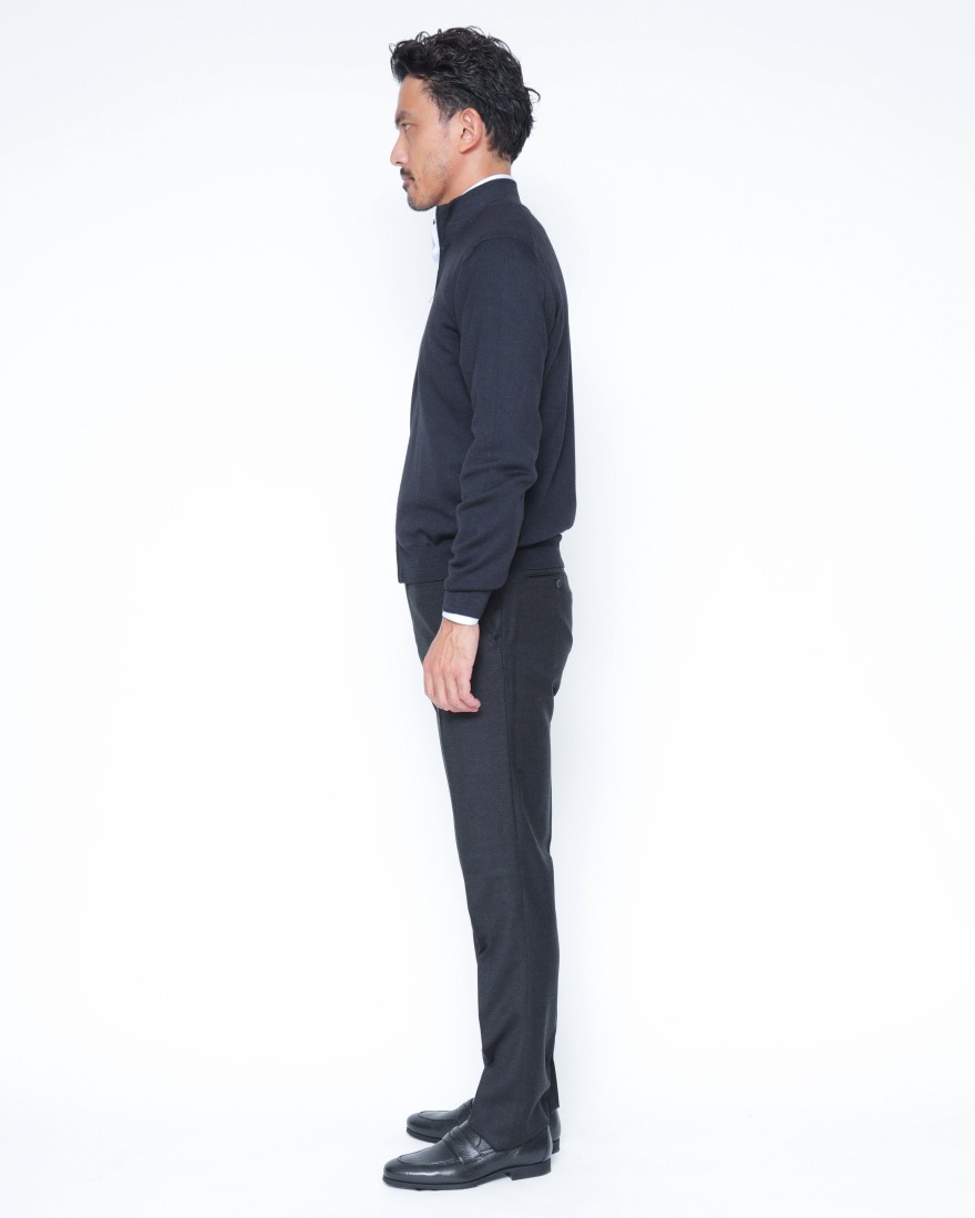 GRAN SASSO12Gガーメントダイ メリノウール ジップブルゾン17l